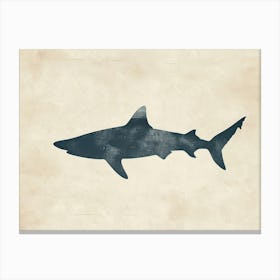 Mako Shark Grey Silhouette 2 Canvas Print