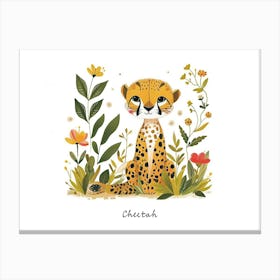 Little Floral Cheetah 2 Poster Canvas Print