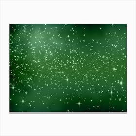 Emerald Tone Shining Star Background Canvas Print