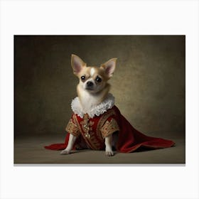 Chihuahua In A Red Coat Canvas Print