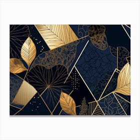 Gold And Black Geometric Pattern Canvas Print