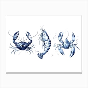 Watercolor Crabs 1 Canvas Print