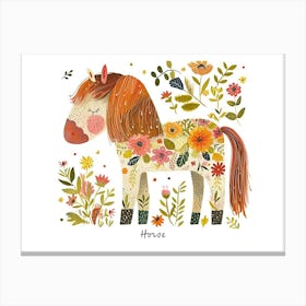 Little Floral Horse 3 Poster Canvas Print