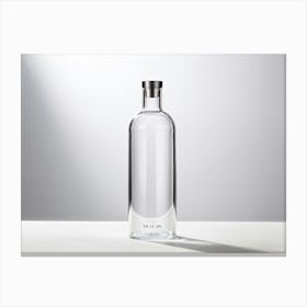 Transparent Glass Bottle Designed With A Minimalistic Rounded Flat Bottom Silhouette The Interior Canvas Print