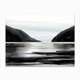 Black And White Landscape Painting Canvas Print