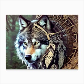 Native American Wolf 3 Canvas Print