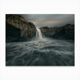 Waterfall In Iceland Canvas Print