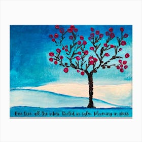 A serene landscape titled One Tree all the Vibes by DollyJ Stampe su tela