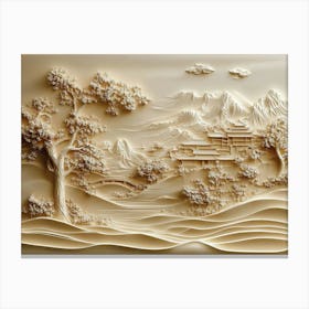 Beautiful Chinese Landscape 3d 1 Canvas Print