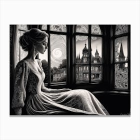 Lady By The Window 1 Canvas Print