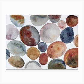 Stone therapy 1 - watercolor abstract minimal muted contamorary modern hand painted mid-century living room kitchen Canvas Print