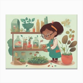 Girl In A Lab 1 Canvas Print