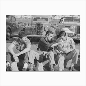 Workmen During Lunch Period, Across The Street From The Consolidated Airplane Factory, San Diego, California Canvas Print