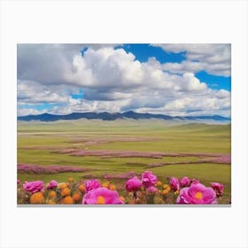 Wild Flowers In Mongolia 1 Canvas Print