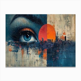 Colorful Chronicles: Abstract Narratives of History and Resilience. Eye Of The City Canvas Print