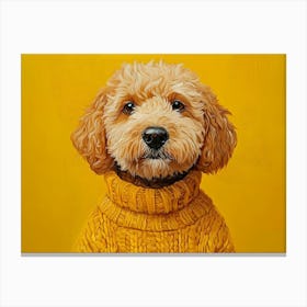 Goldendoodle Wearing Sweater 1 Canvas Print