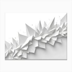 Abstract White Geometric Shapes Minimalist Design Canvas Print