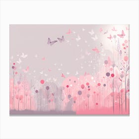 Pink Butterflies VECTOR ART Canvas Print