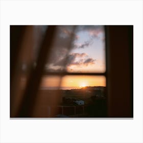 Window View Sunset Ericeira Canvas Print
