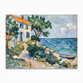 Marine Mirage Painting Inspired By Paul Cezanne Canvas Print