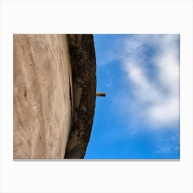 Pipe On A Roof Of An Old Building View From Below Canvas Print