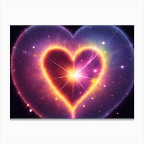 A Colorful Glowing Heart On A Dark Background Horizontal Composition 58 Canvas Print