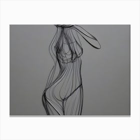 Wire Drawing Of A Woman Canvas Print