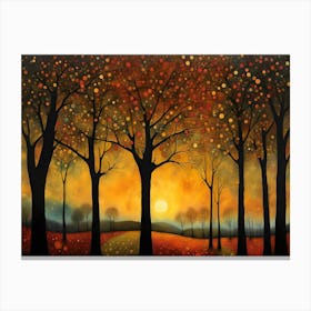 Sunset In The Forest 1 Canvas Print