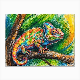 Chameleon Hiding Among Trees Canvas Print