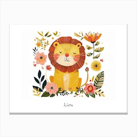 Little Floral Lion 1 Poster Canvas Print