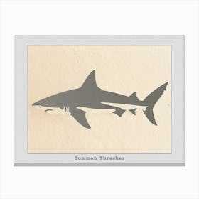 Common Thresher Shark Silhouette 6 Poster Canvas Print