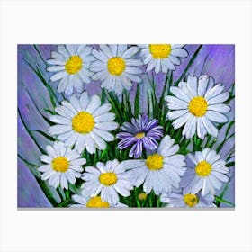 Daisies In A Vase Canvas Print