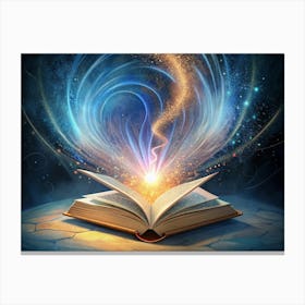 Open Book With Magic Light Canvas Print