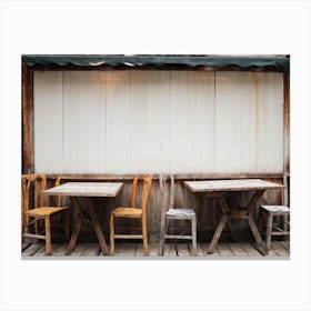 Cafe Table And Chairs Canvas Print