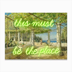 This must be the place - Vintage altered art - Trendy wall decor Canvas Print