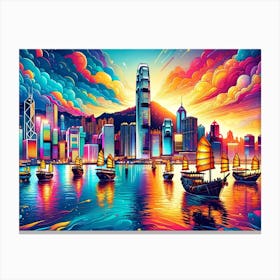 Hong City Skyline 1 Canvas Print