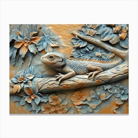 Lizard On A Branch Canvas Print