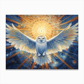 Owl Of Light Canvas Print