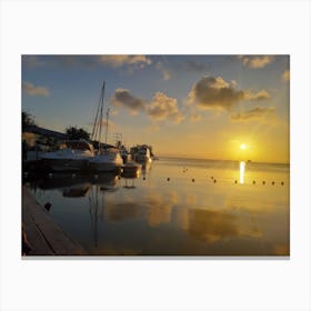 Sunset At The Marina 2 Canvas Print