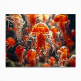 Surreal jelly fish flowers Canvas Print