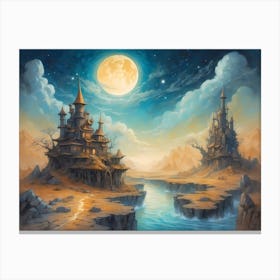 Castle At Night Canvas Print