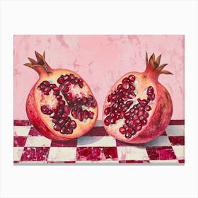Pomegranate Pink Checkerboard 1 Canvas Print