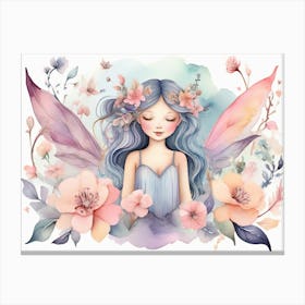 Elegant Fairy Floral Painting Canvas Print