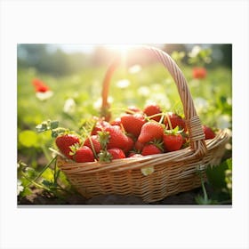 Basket Of Strawberries 3 Canvas Print