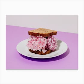 Flower Sandwich Pink And Purple Canvas Print