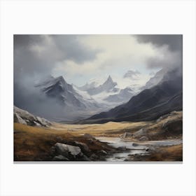 Mountainscape Oil Painting Canvas Print