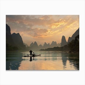 Golden Li River Canvas Print