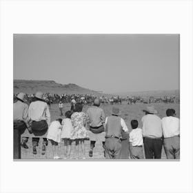 Untitled Photo, Possibly Related To Spectators At Bean Day Rodeo, Wagon Mound, New Mexico By Russell Lee Canvas Print