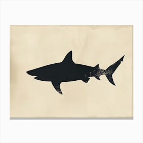 Mako Shark Grey Silhouette 4 Canvas Print