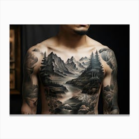 Mountainscape Tattoo Canvas Print